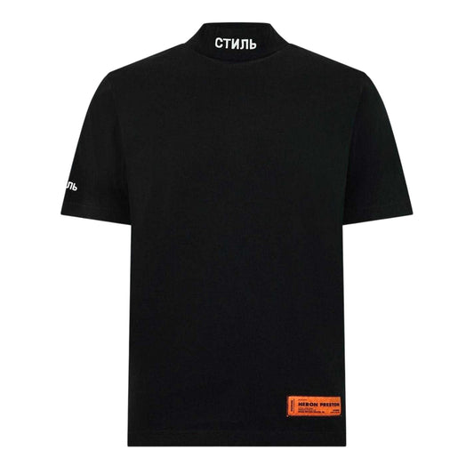 Black-White - Front - Heron Preston Mens CTMNB Jersey Oversized T-Shirt