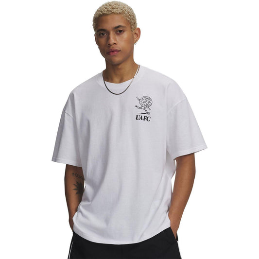 White - Front - Under Armour Mens GFB Earth Graphic Print Fitted T-Shirt