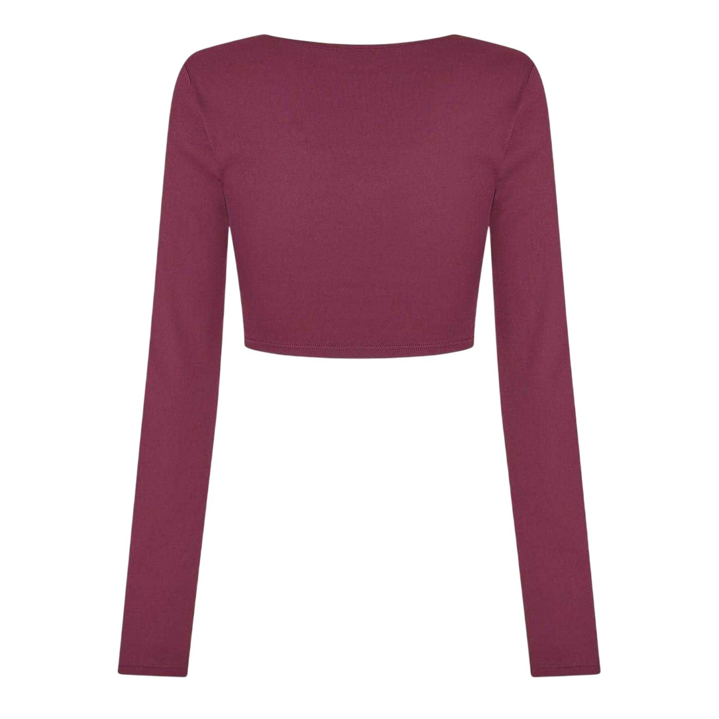 Dark Cherry - Back - USA Pro Womens-Ladies Cropped Wrap Top