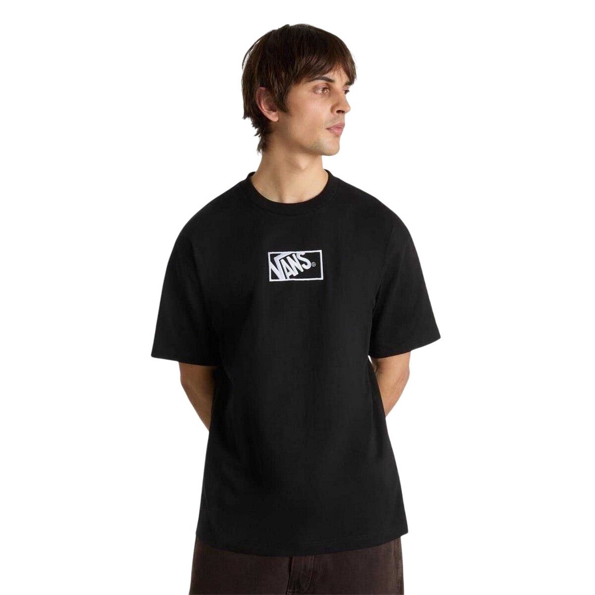 Black - Side - Vans Mens Box Logo Oversized T-Shirt