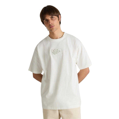 Marshmallow - Side - Vans Mens Box Logo Oversized T-Shirt