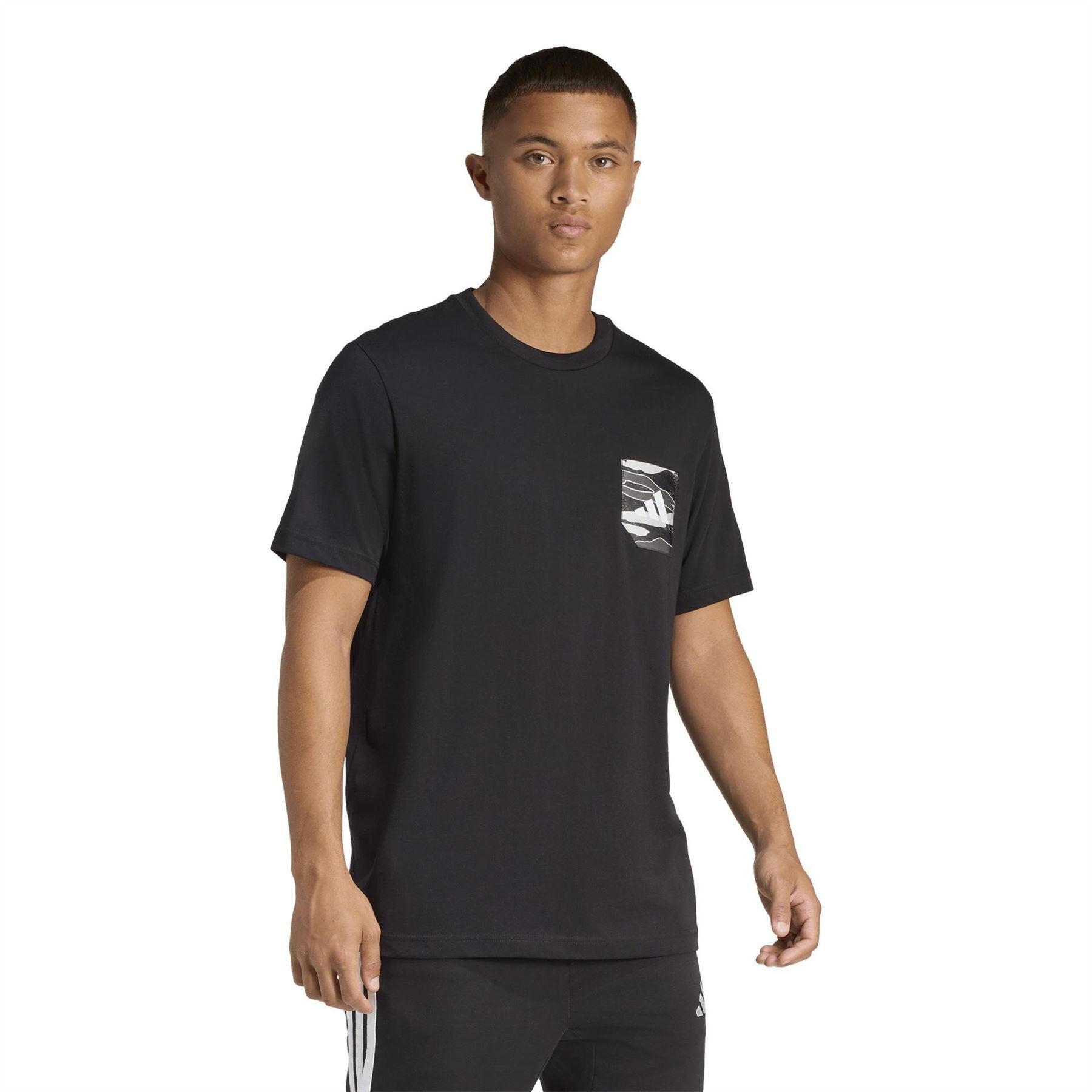 Black - Lifestyle - Adidas Mens Logo Pocket T-Shirt