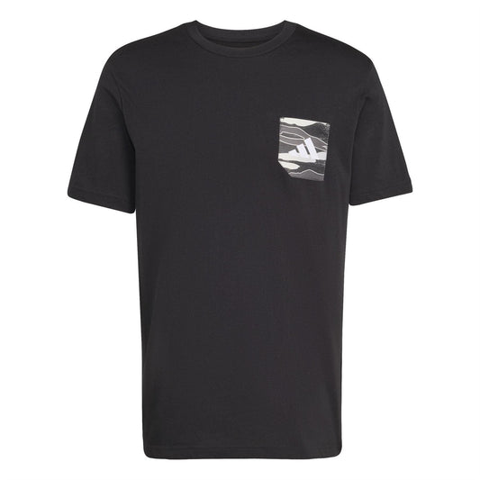 Black - Front - Adidas Mens Logo Pocket T-Shirt