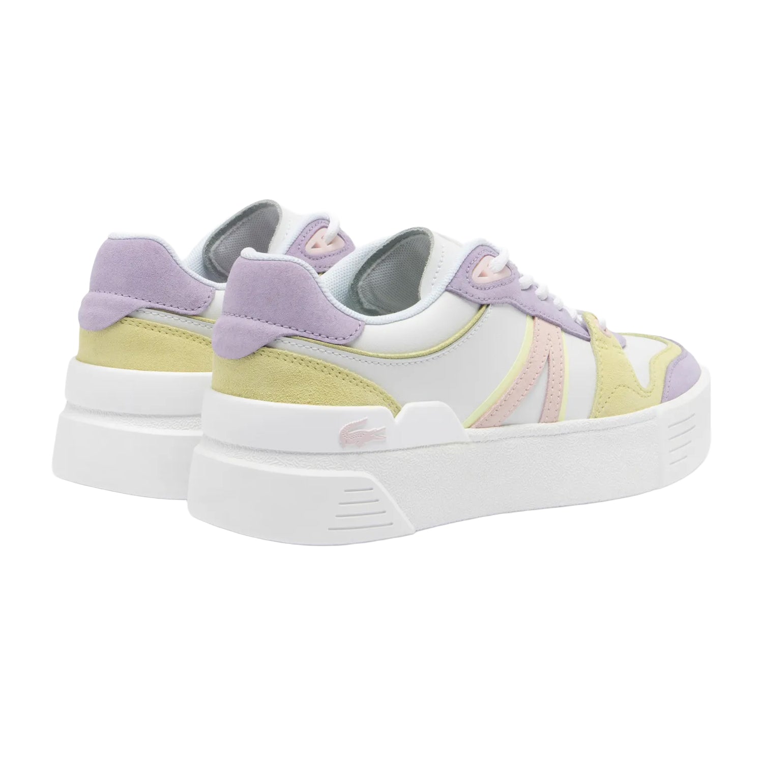 White-Pink - Back - Lacoste Womens-Ladies L002 Evo Trainers