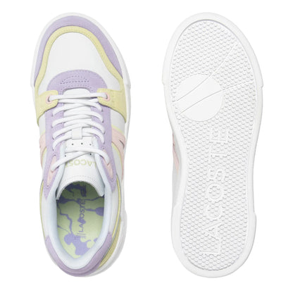 White-Pink - Side - Lacoste Womens-Ladies L002 Evo Trainers