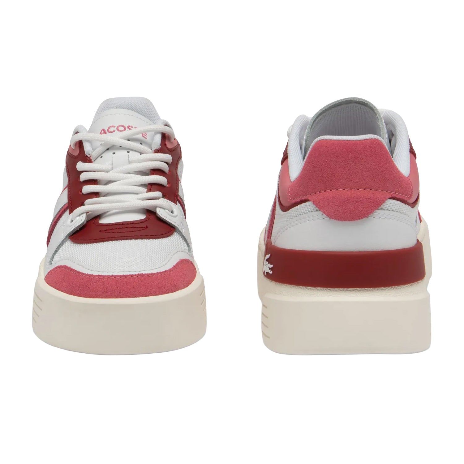 White-Red - Pack Shot - Lacoste Womens-Ladies L002 Evo Trainers