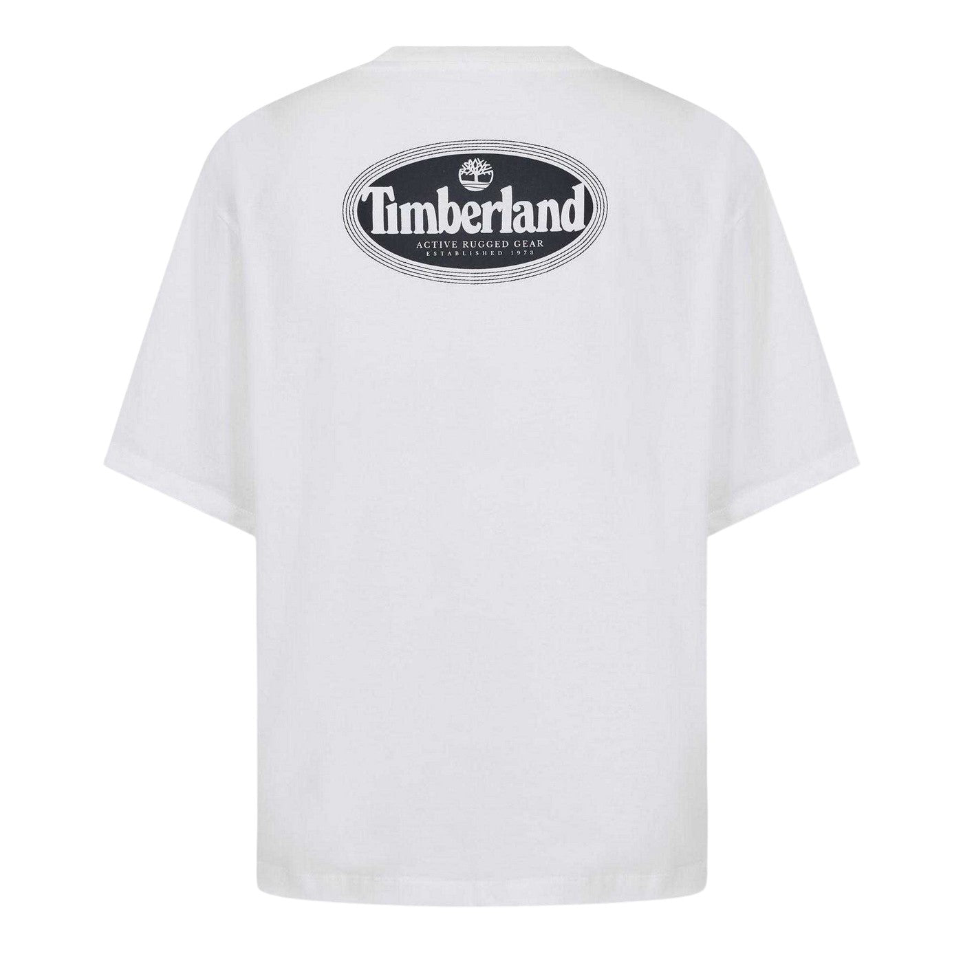 White - Back - Timberland Mens Oval Logo Regular T-Shirt