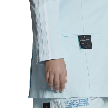 Blue - Side - Adidas Womens-Ladies Lapel Collar Plus Blazer