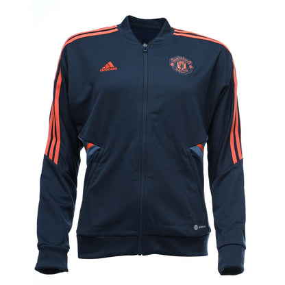 Navy - Front - Adidas Womens-Ladies 2022-23 Manchester United FC Track Jacket