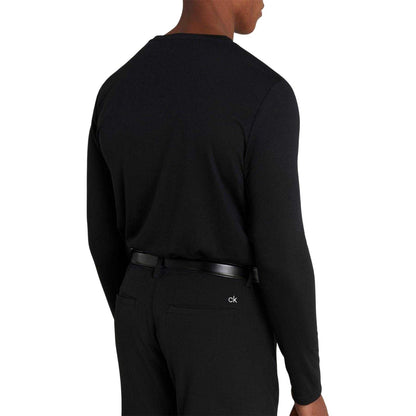 Black - Side - Calvin Klein Mens Embroidered Logo Slim Golf T-Shirt (Pack of 3)