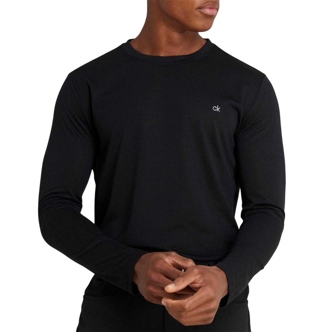 Black - Lifestyle - Calvin Klein Mens Embroidered Logo Slim Golf T-Shirt (Pack of 3)