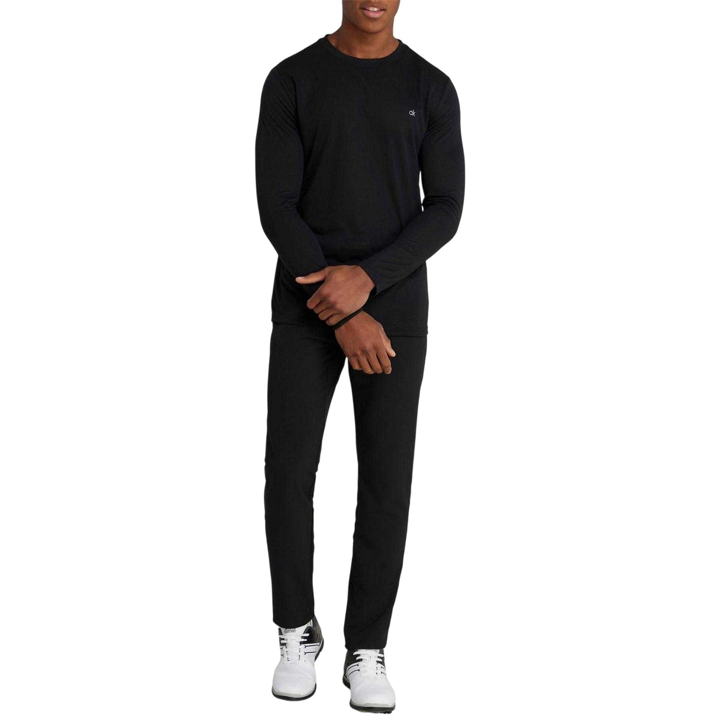 Black - Pack Shot - Calvin Klein Mens Embroidered Logo Slim Golf T-Shirt (Pack of 3)