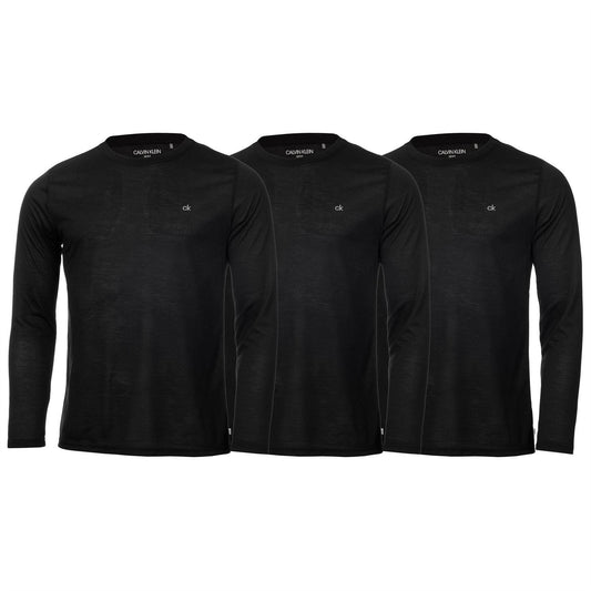 Black - Front - Calvin Klein Mens Embroidered Logo Slim Golf T-Shirt (Pack of 3)