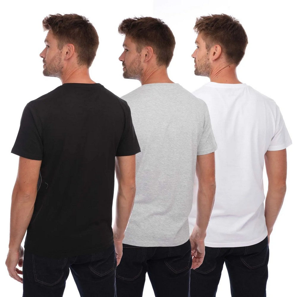 Black-Grey-White - Back - Henleys Mens Triphen T-Shirt (Pack of 3)
