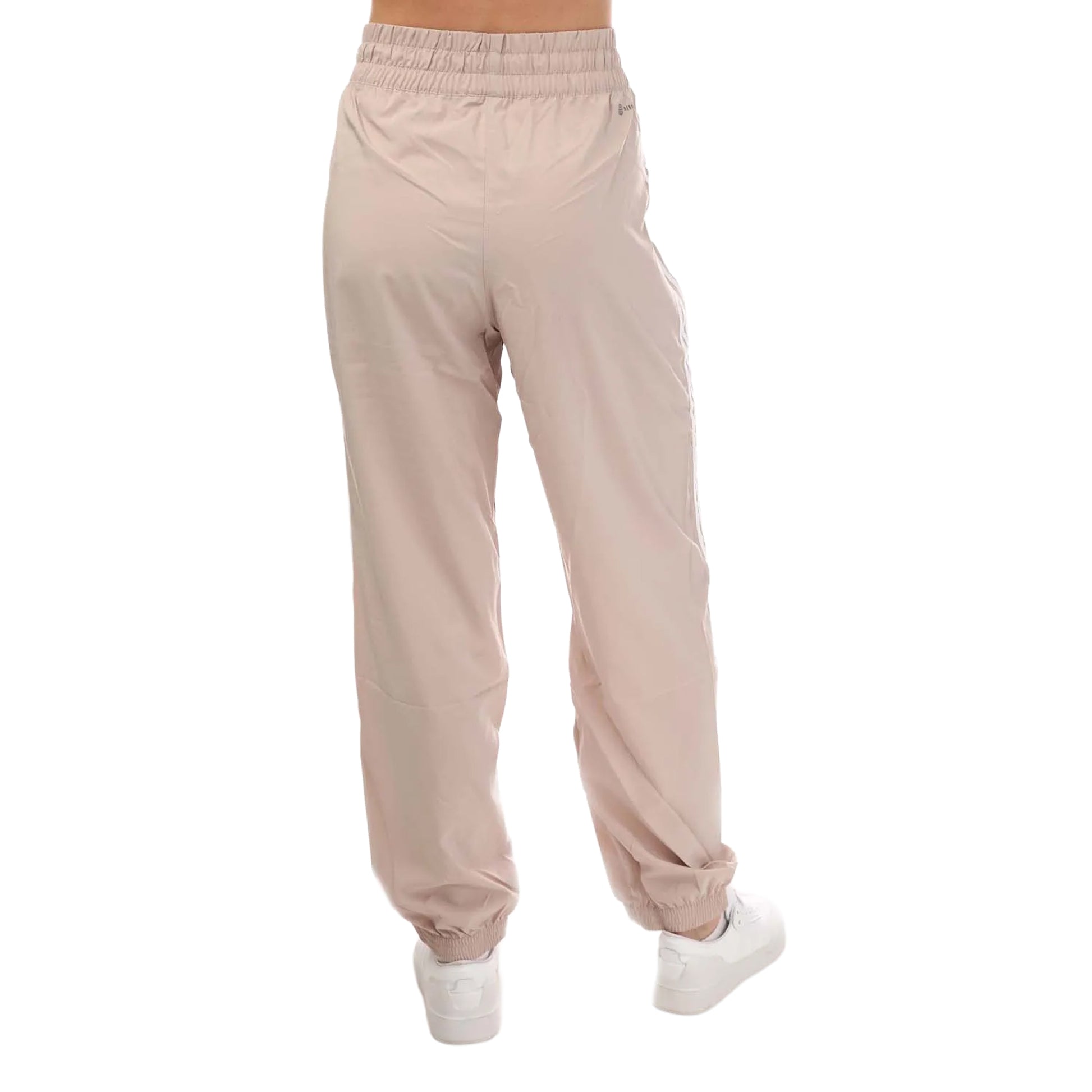 Taupe - Back - Adidas Womens-Ladies Train Icons Woven Jogging Bottoms