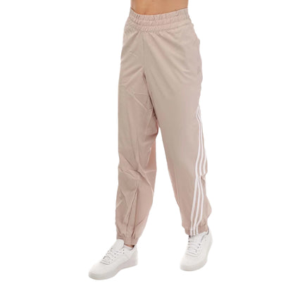 Taupe - Front - Adidas Womens-Ladies Train Icons Woven Jogging Bottoms