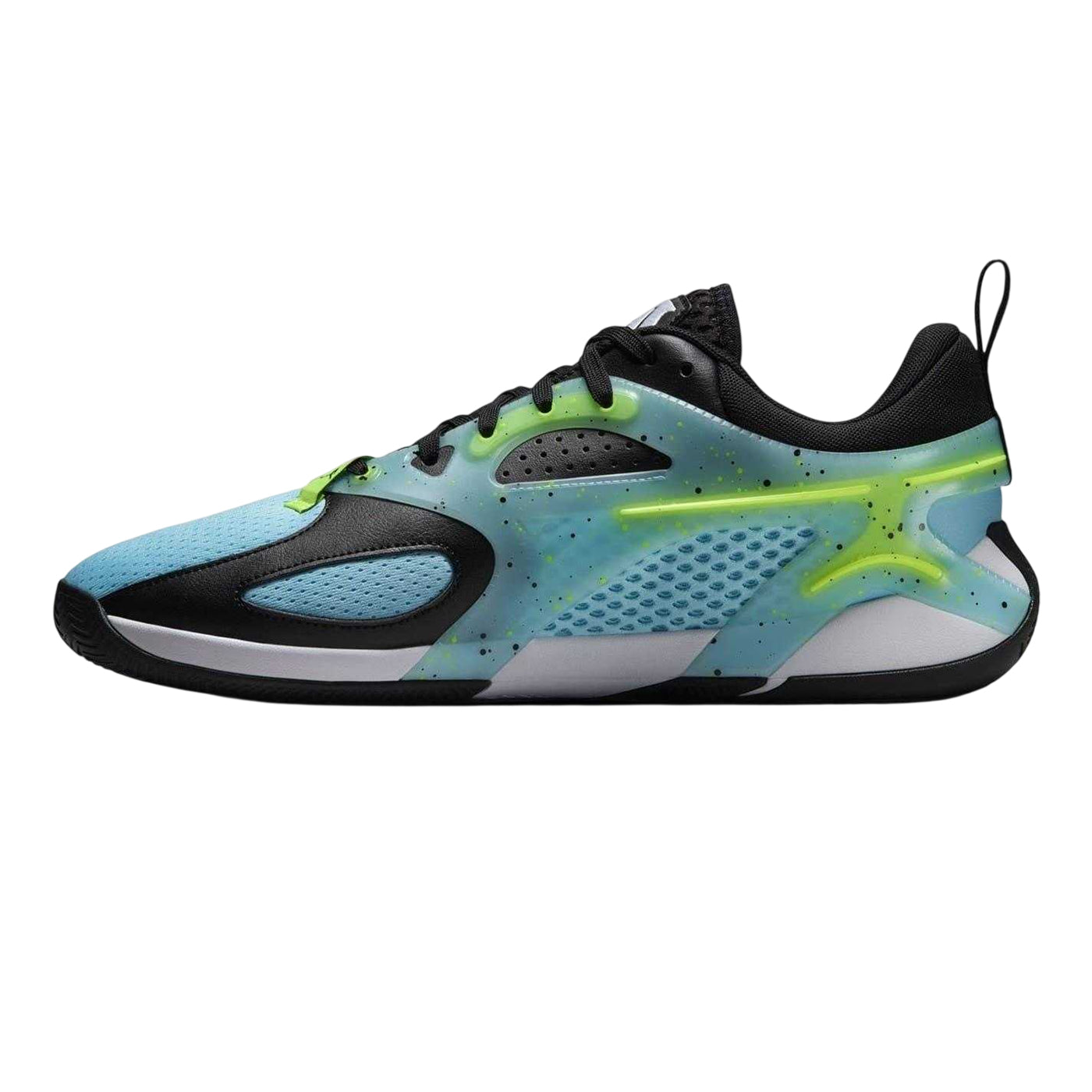 Blue-Black-Lime - Back - Nike Mens Jordan Speckle Basketball Shoes