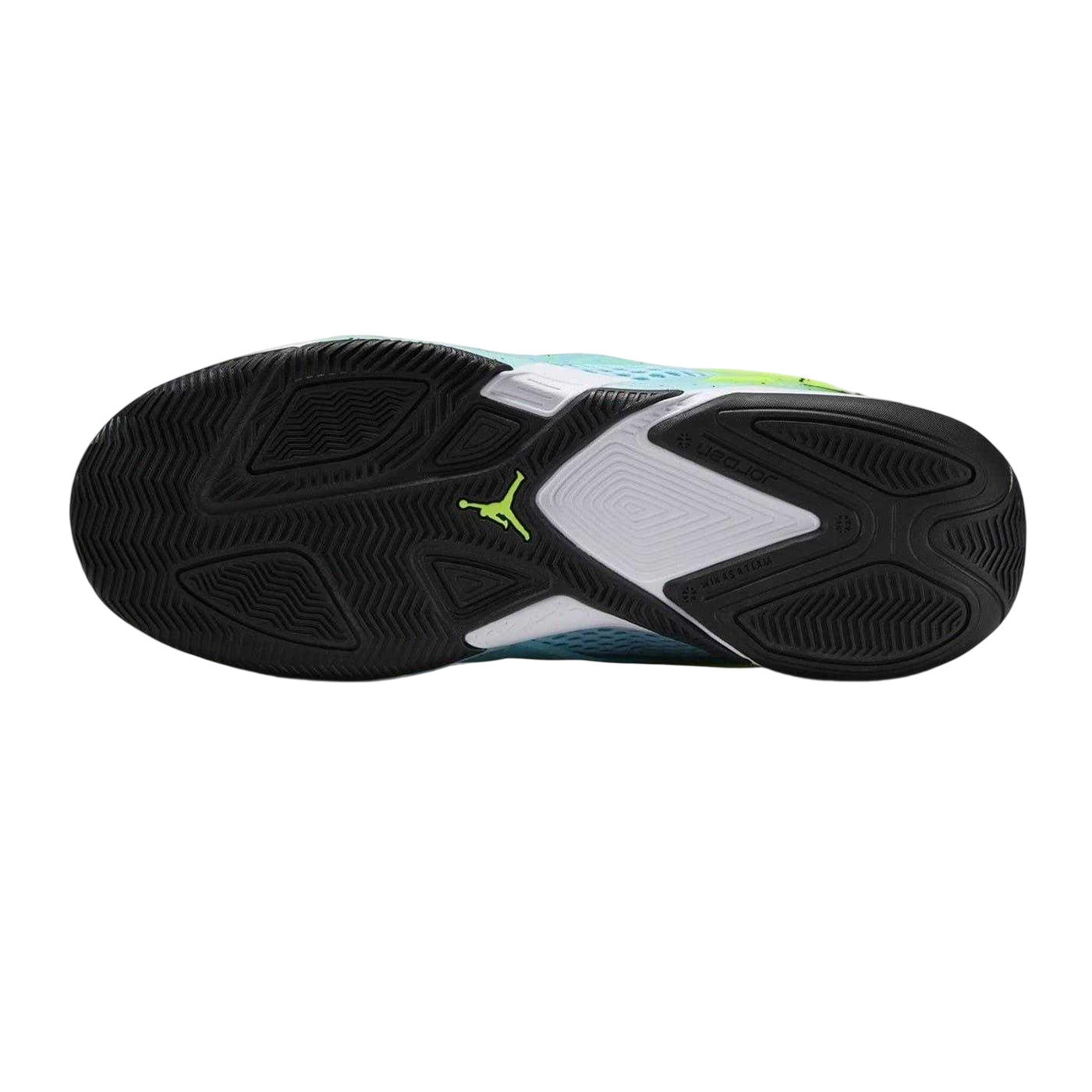 Blue-Black-Lime - Side - Nike Mens Jordan Speckle Basketball Shoes