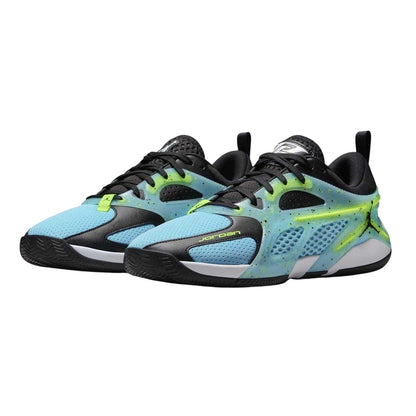 Blue-Black-Lime - Pack Shot - Nike Mens Jordan Speckle Basketball Shoes