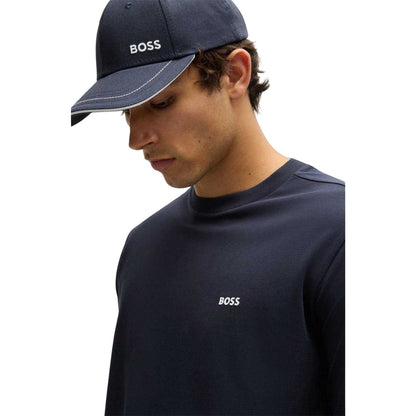 Dark Blue - Side - Boss Mens Classic Logo Regular T-Shirt