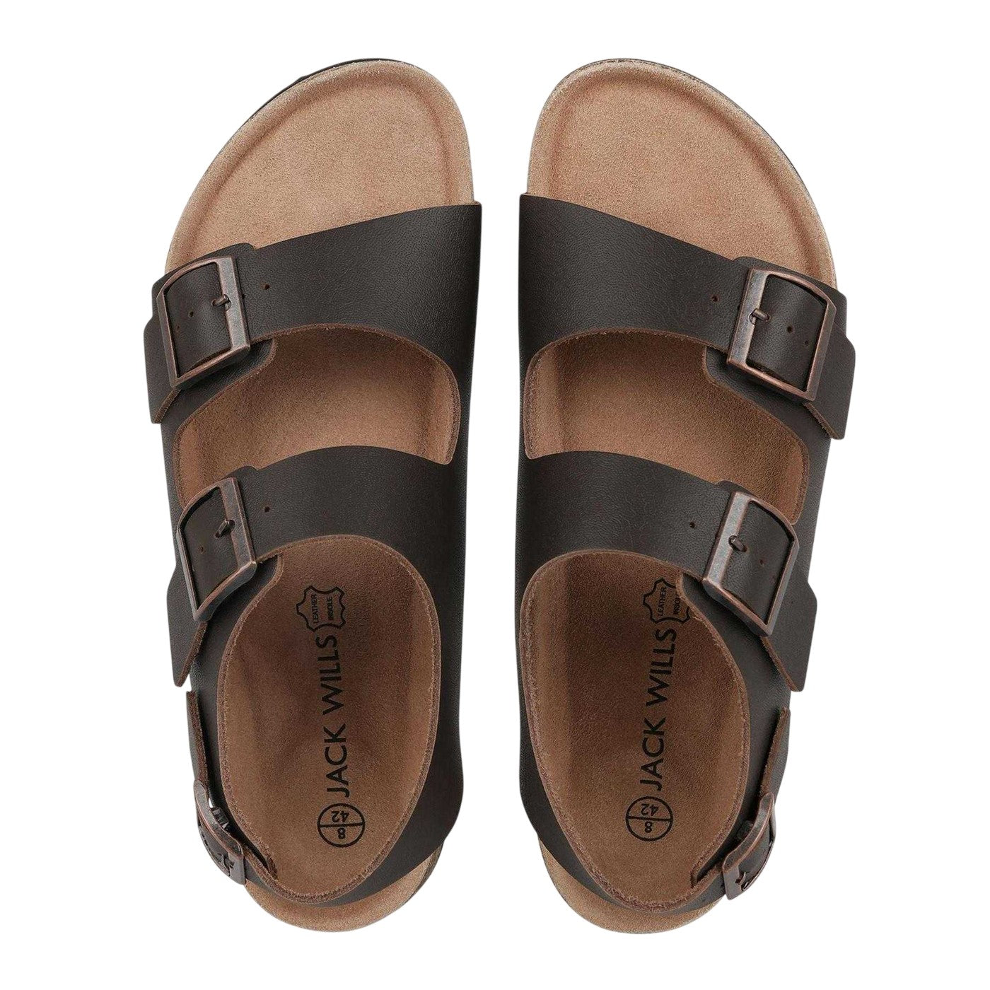 Brown - Side - Jack Wills Mens Leather Sandals