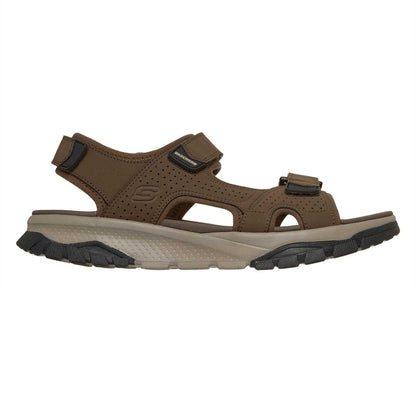 Brown - Side - Skechers Mens Flat Sandals