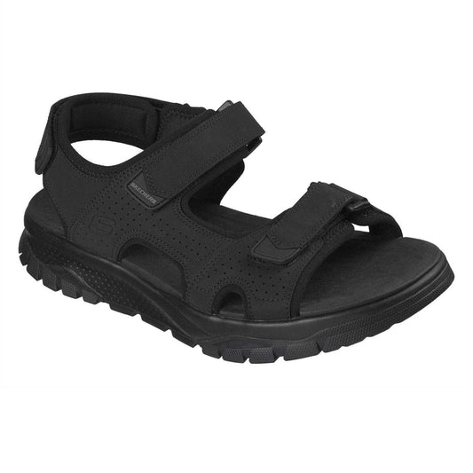 Black - Front - Skechers Mens Flat Sandals