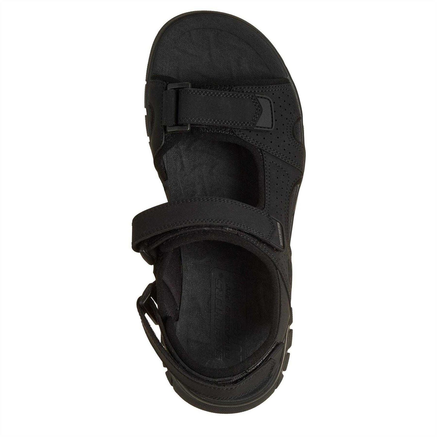 Black - Pack Shot - Skechers Mens Flat Sandals
