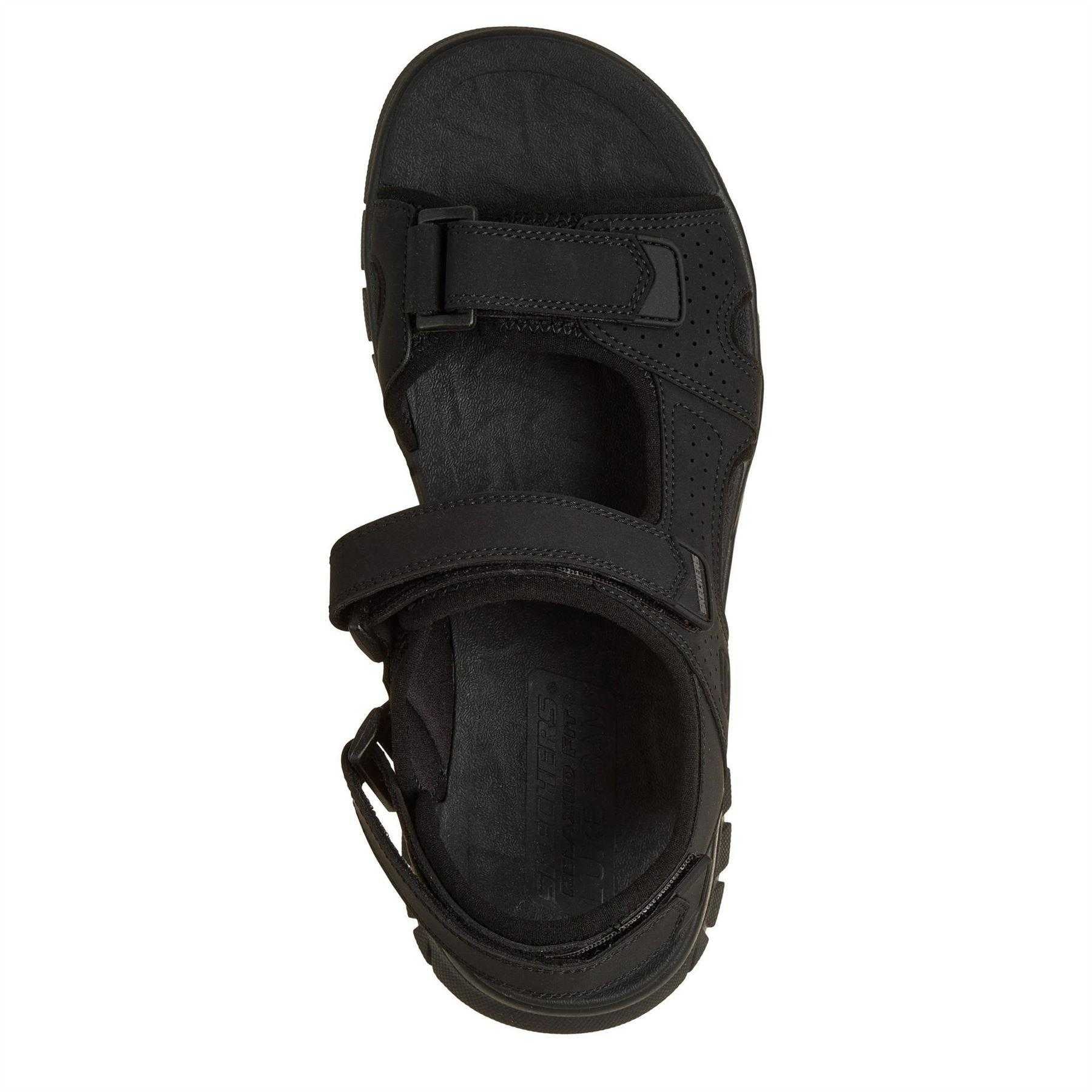 Black - Pack Shot - Skechers Mens Flat Sandals