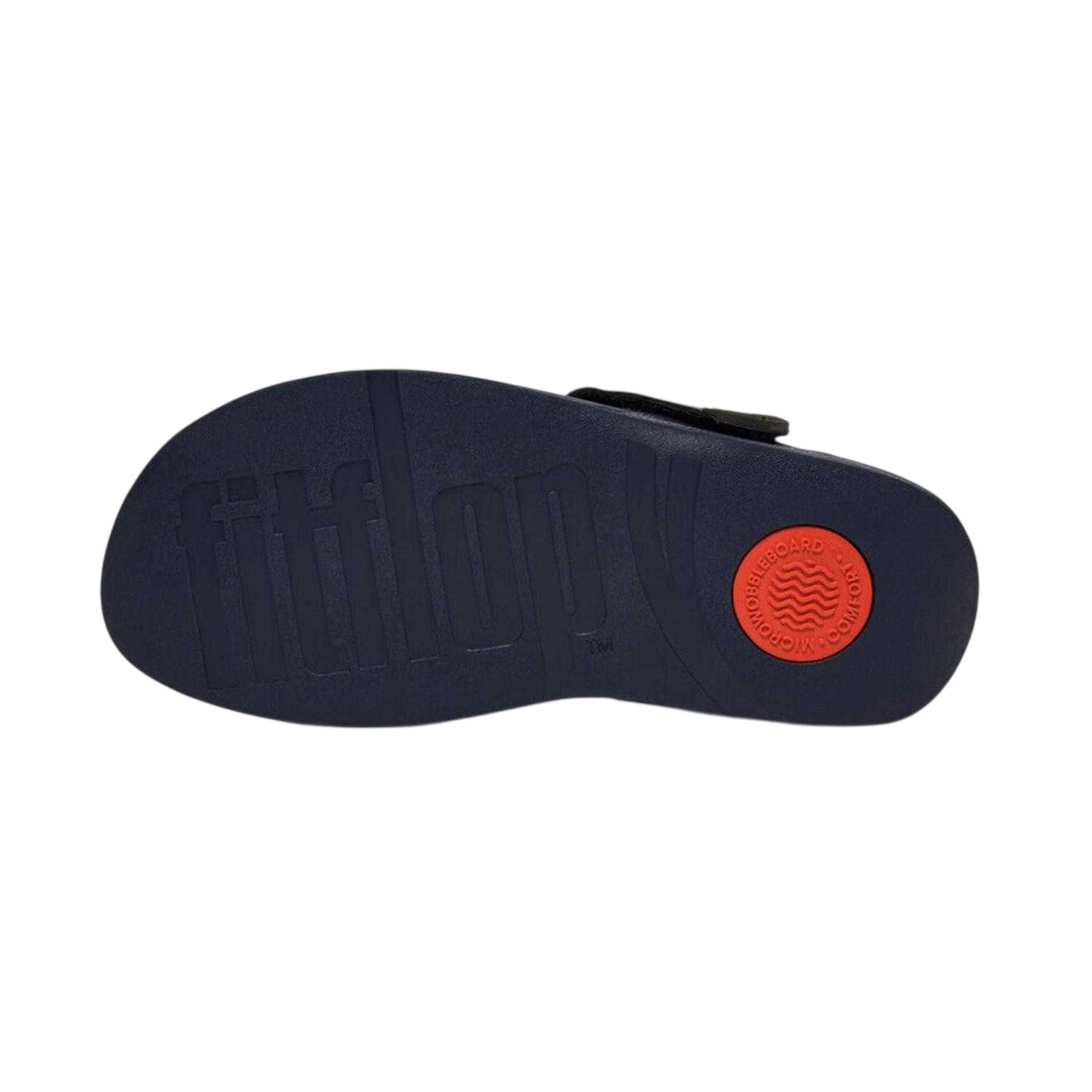 Navy - Back - FitFlop Mens Leather Toe Post Flat Sandals