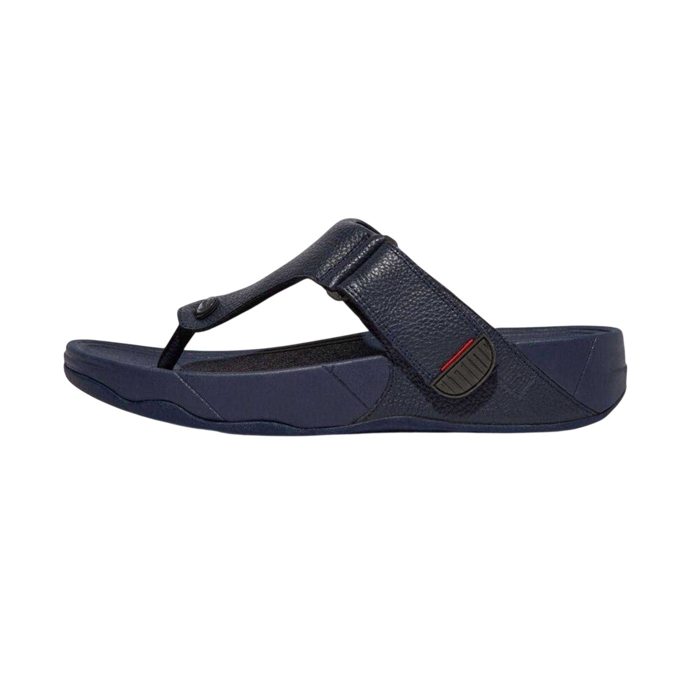 Navy - Lifestyle - FitFlop Mens Leather Toe Post Flat Sandals