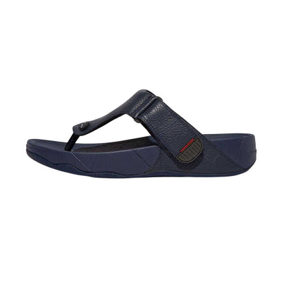 Navy - Lifestyle - FitFlop Mens Leather Toe Post Flat Sandals