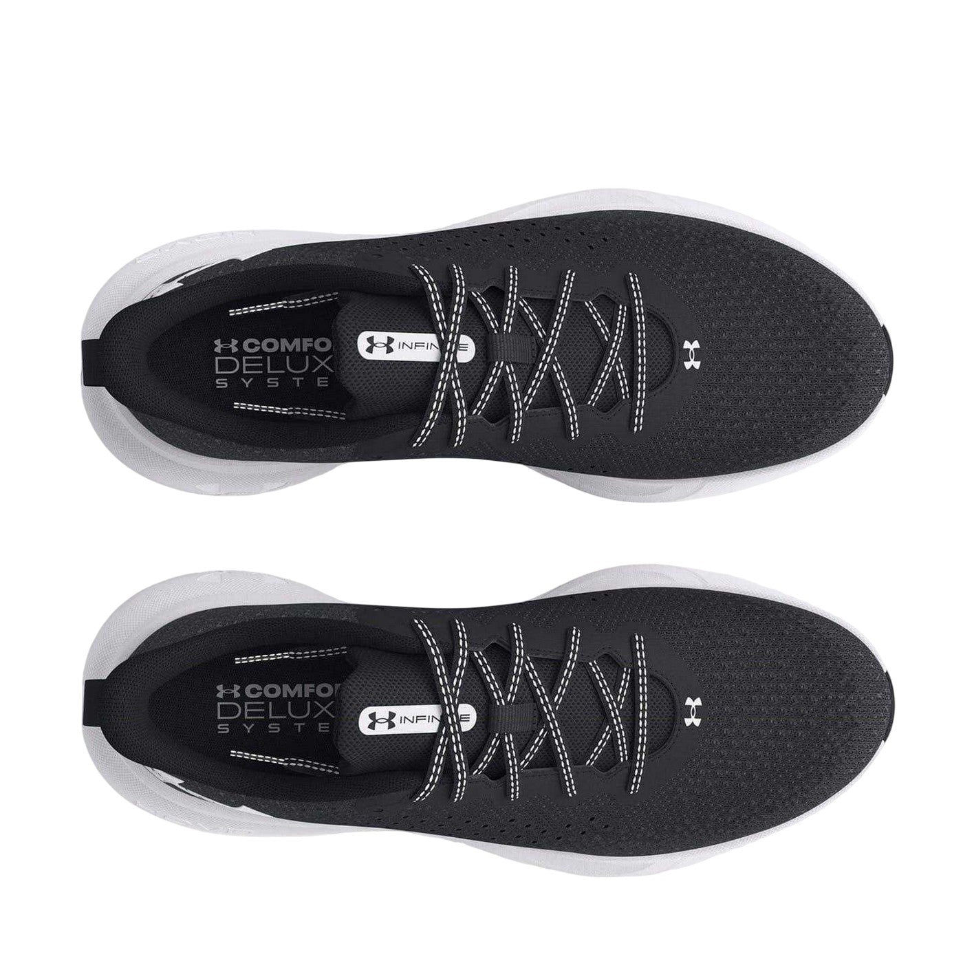 Black-White - Pack Shot - Under Armour Mens Infinite Trainers