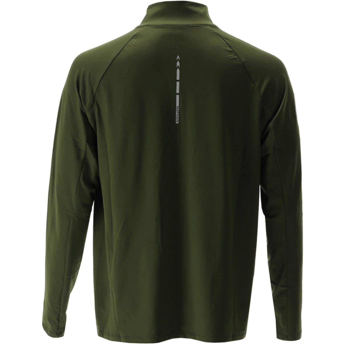Forest Green Melange - Back - Nathan Mens Tempo Quarter Zip Raglan T-Shirt