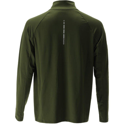 Forest Green Melange - Back - Nathan Mens Tempo Quarter Zip Raglan T-Shirt