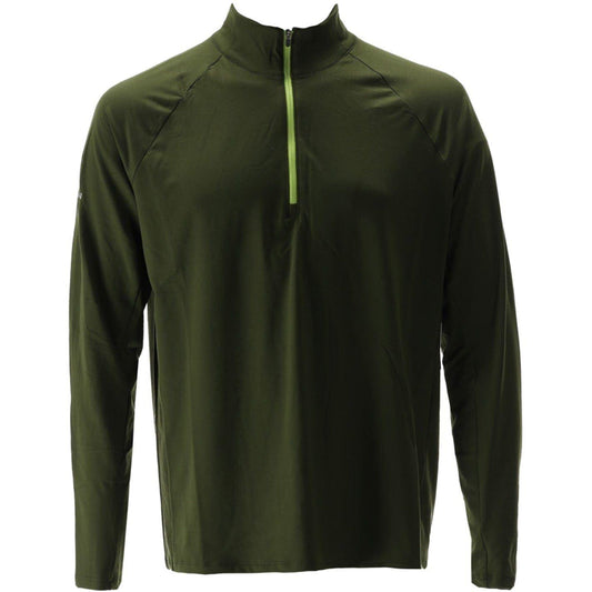 Forest Green Melange - Front - Nathan Mens Tempo Quarter Zip Raglan T-Shirt