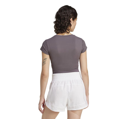 Clay Strata - Back - Adidas Womens-Ladies Hyperglam Stripe Detail Fitted Crop Top