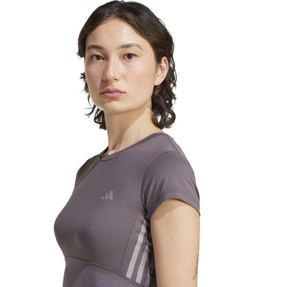 Clay Strata - Side - Adidas Womens-Ladies Hyperglam Stripe Detail Fitted Crop Top