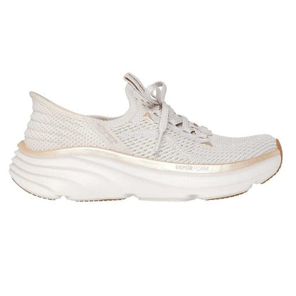 White-Gold - Side - Skechers Womens-Ladies D´Lux Vapor Foam Trainers