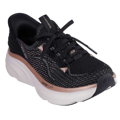 Black-Rose Gold - Front - Skechers Womens-Ladies D´Lux Vapor Foam Trainers