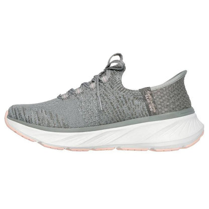 Grey-Peach - Lifestyle - Skechers Womens-Ladies Edgeride Slip-In Trainers