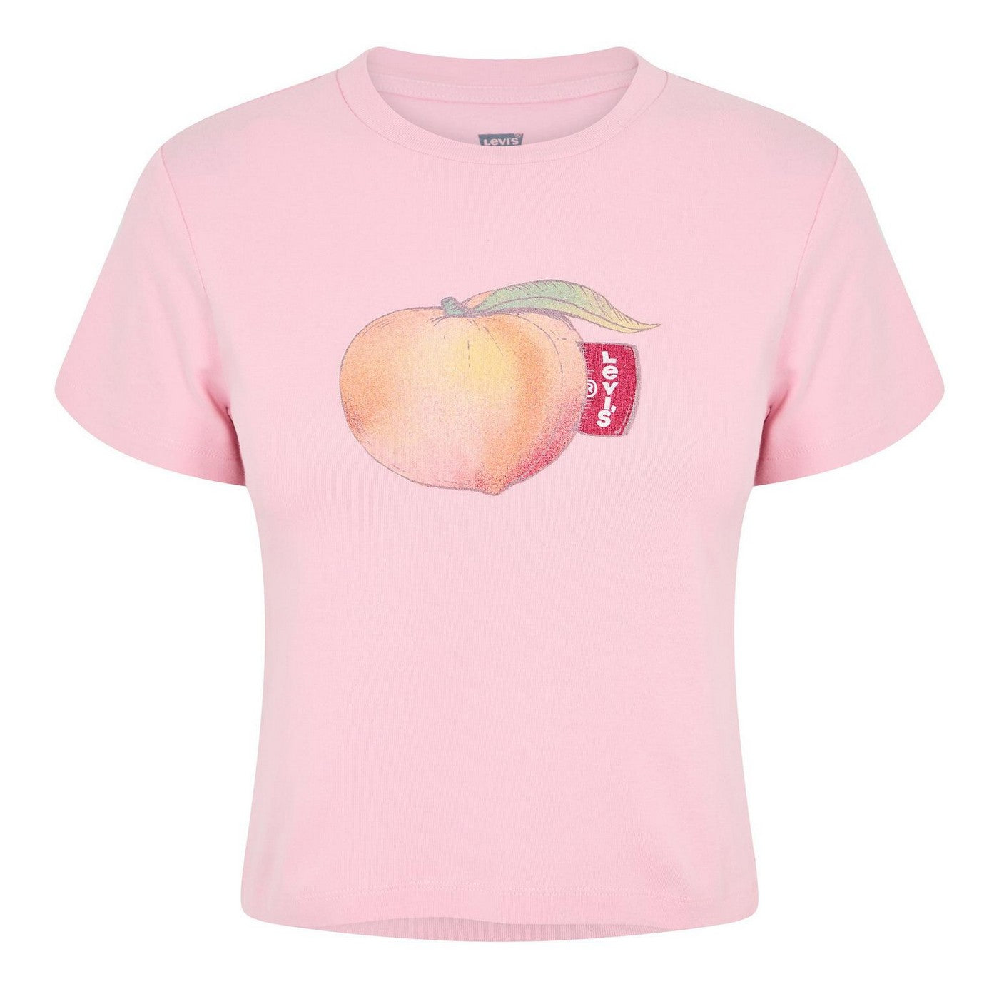 Pink-Peach - Front - Levis Womens-Ladies Criss Cross Peach Boxy T-Shirt