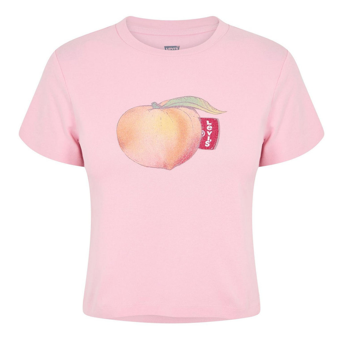 Pink-Peach - Front - Levis Womens-Ladies Criss Cross Peach Boxy T-Shirt