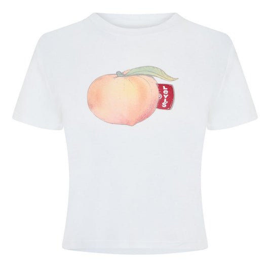 White-Peach - Front - Levis Womens-Ladies Criss Cross Peach Boxy T-Shirt