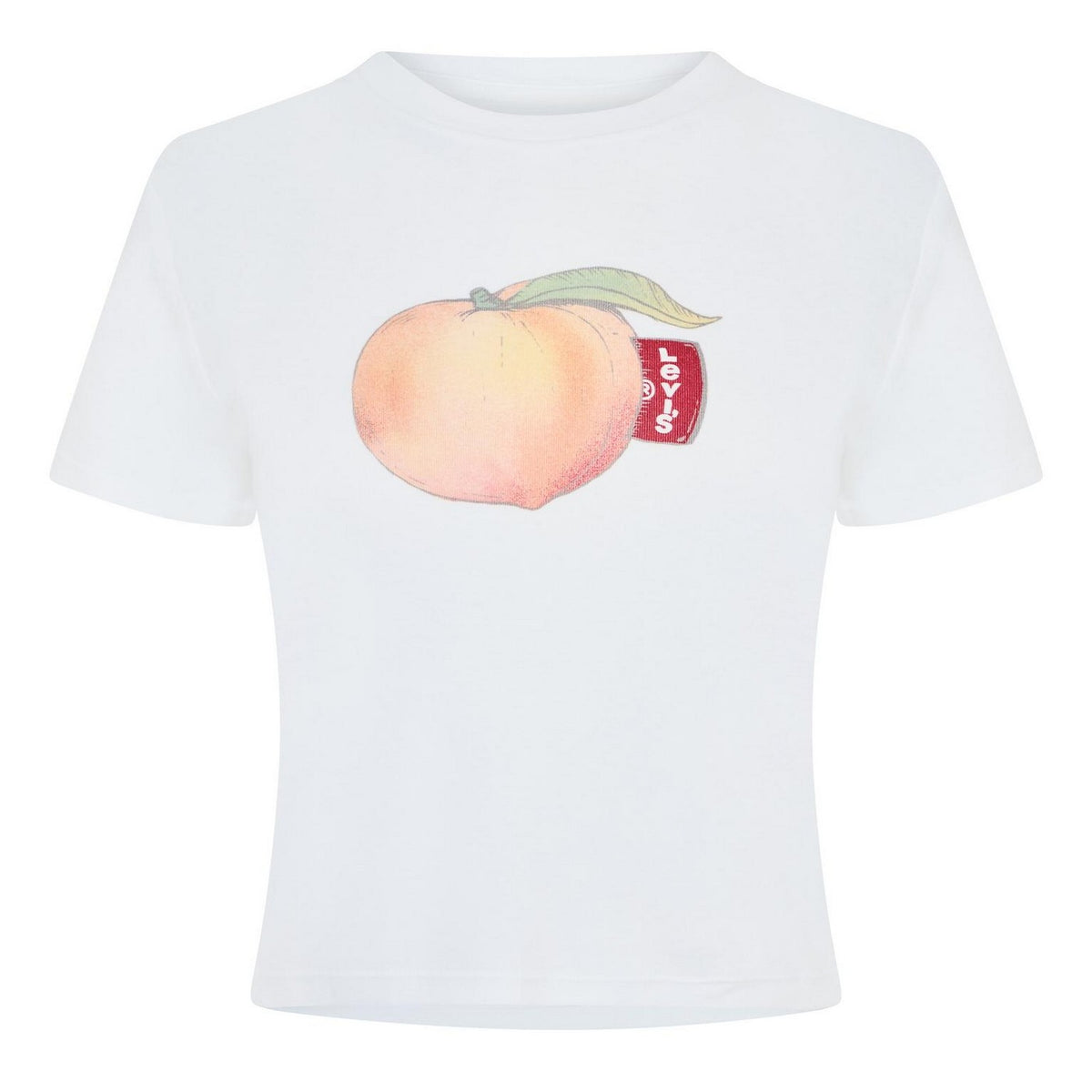 White-Peach - Front - Levis Womens-Ladies Criss Cross Peach Boxy T-Shirt