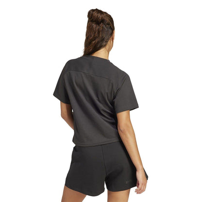 Black - Back - Adidas Womens-Ladies Z.N.E. Crew Neck Regular T-Shirt