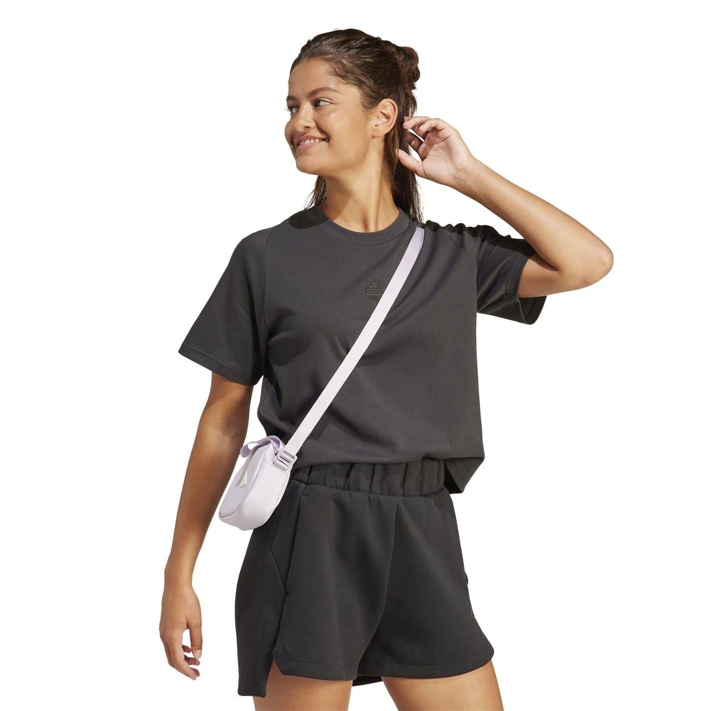 Black - Lifestyle - Adidas Womens-Ladies Z.N.E. Crew Neck Regular T-Shirt