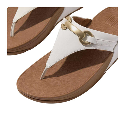 White - Close up - Fit Flop Womens-Ladies Leather Snaffle Standard Sandals