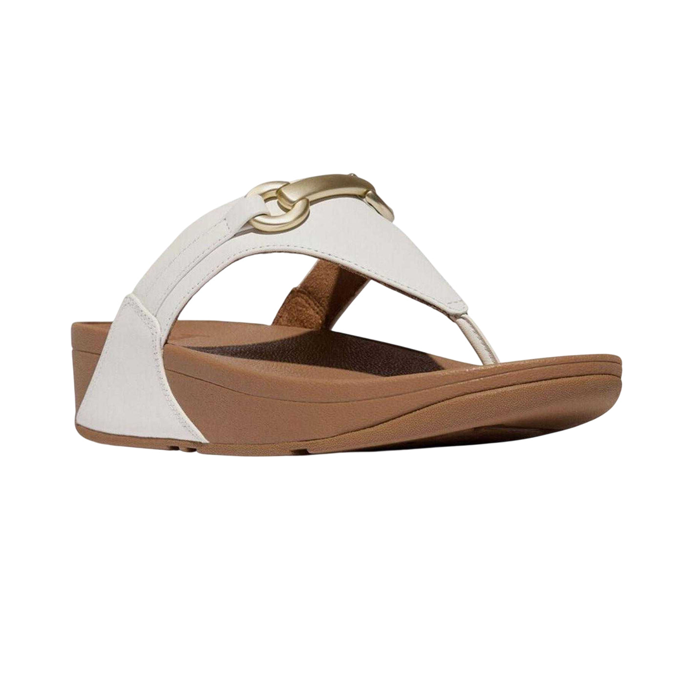 White - Front - Fit Flop Womens-Ladies Leather Snaffle Standard Sandals