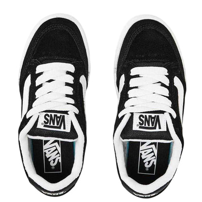 Black-White - Side - Vans Childrens-Kids Hylane Suede Trainers